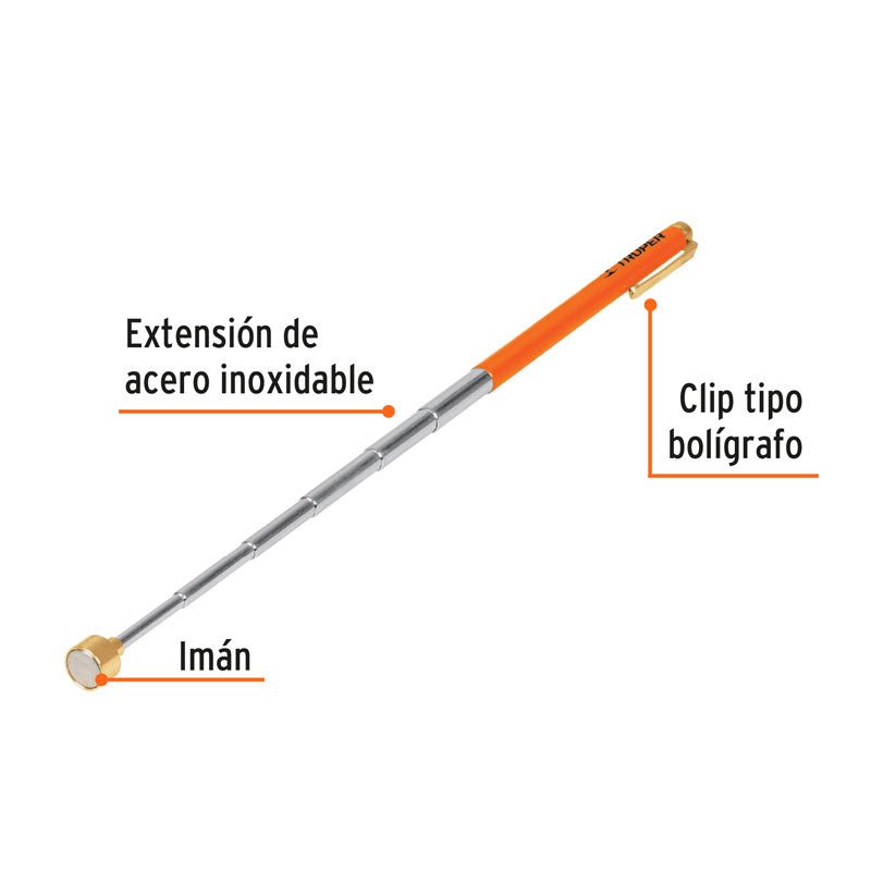 Imán extensible de acero inoxidable, 1.5 kg, 14140 Truper PICK UP - Tool Ferreterías / Ferretodo - Herramientas y material de construcción.