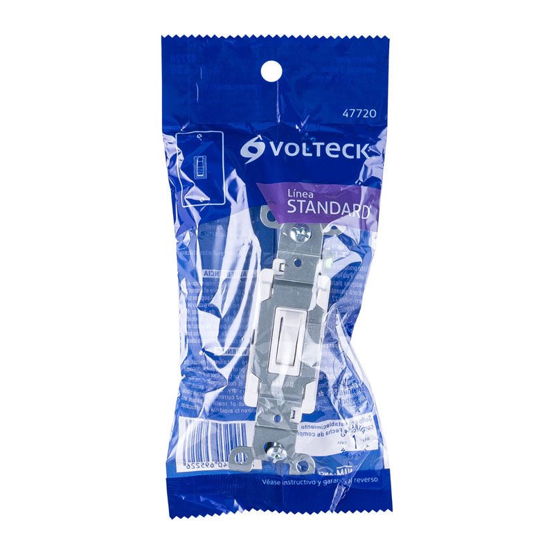 Interruptor vertical de palanca, 3 vías, línea Standard, color blanco, 47720 Volteck APSE ESB - Tool Ferreterías / Ferretodo - Herramientas y material de construcción.