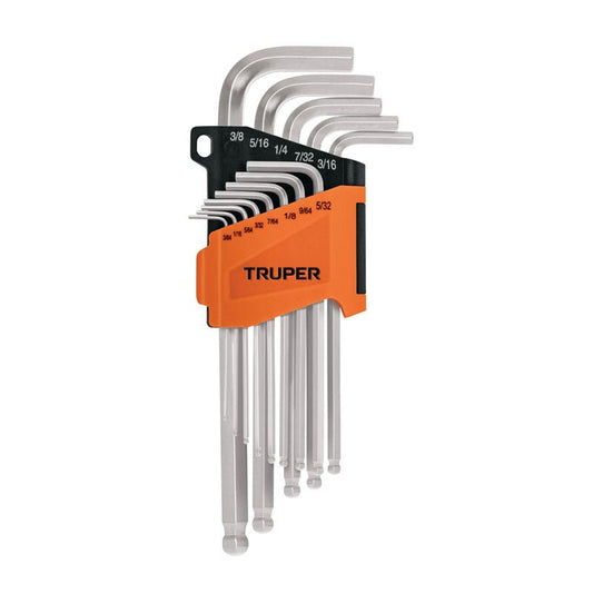 Juego 13 llaves allen largas std punta bola con organizador, 13645 Truper ALLX 13P - Tool Ferreterías / Ferretodo - Herramientas y material de construcción.