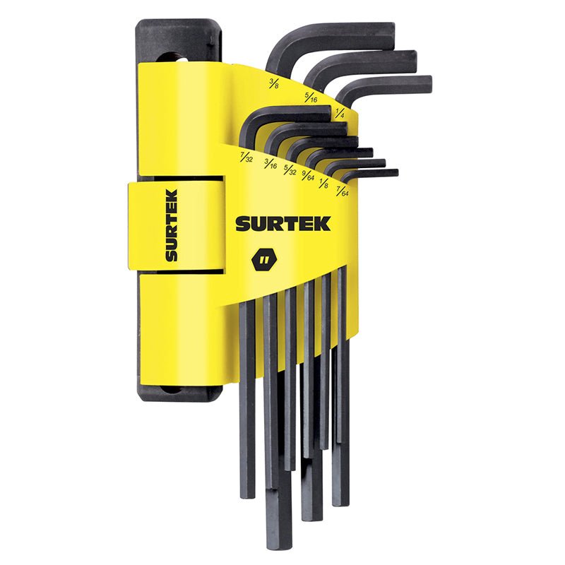 Juego de llaves extra largas hexagonales tipo "L", en pulgadas, 9 piezas, ALLFH9 Surtek - Tool Ferreterías / Ferretodo - Herramientas y material de construcción.