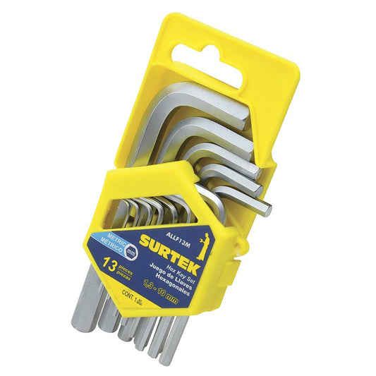 Juego de llaves hexagonales tipo "L", métricas, 13 piezas, ALLF13M Surtek - Tool Ferreterías / Ferretodo - Herramientas y material de construcción.