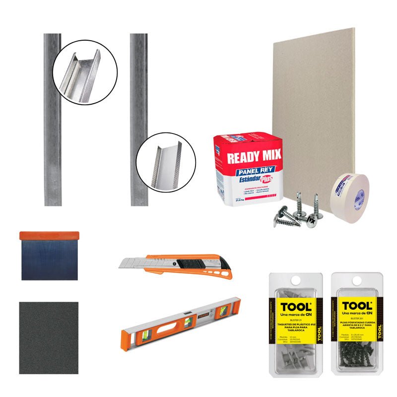 Kit de instalación de Tablaroca, 12 artículos - Tool Ferreterías / Ferretodo - Herramientas y material de construcción.