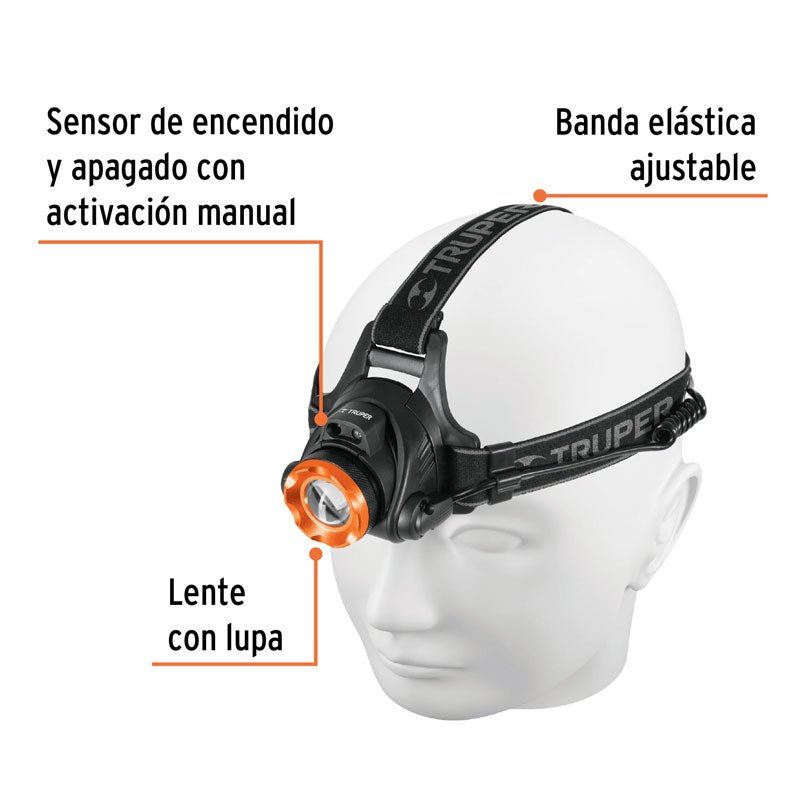 Linterna de minero 1 LED de 300 lm recargable, Truper - Tool Ferreterías / Ferretodo - Herramientas y material de construcción.