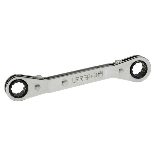 Llave de estrías pulido espejo acodada de matraca, 12 puntas de 5/8" x 3/4", 1186 Urrea - Tool Ferreterías / Ferretodo - Herramientas y material de construcción.