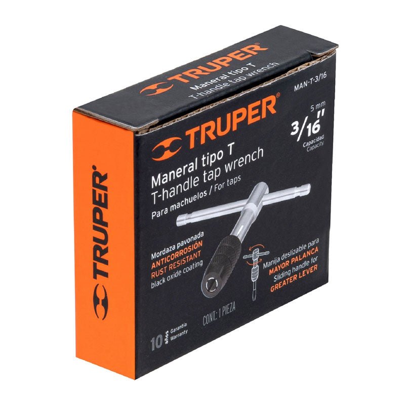 Maneral en T para machuelo 3/16", 11438 Truper MANT3/16 - Tool Ferreterías / Ferretodo - Herramientas y material de construcción.