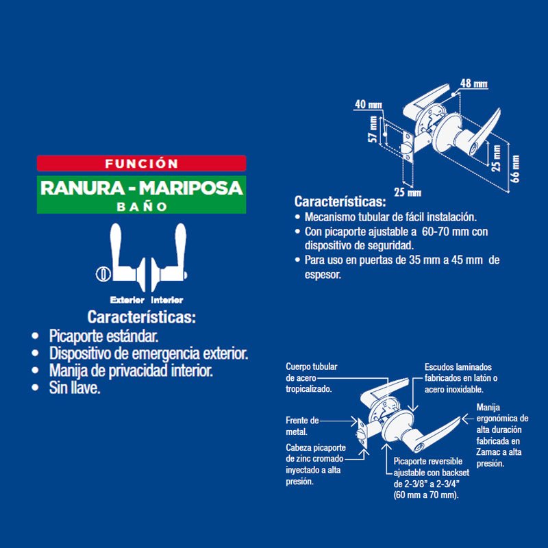 Manija Phillips Fresno Baño Cromo Mate Mx89117 - Tool Ferreterías / Ferretodo - Herramientas y material de construcción.