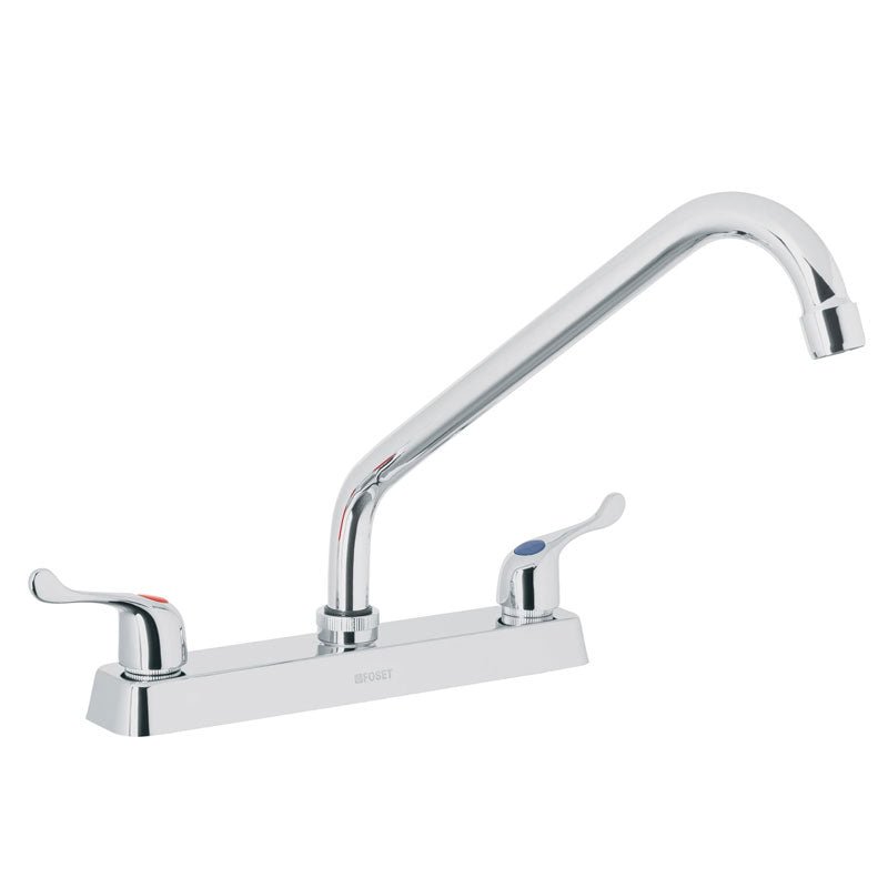 Mezcladora de 8" para fregadero con cuello largo, manerales de palanca, 49287 Foset F 318P - Tool Ferreterías / Ferretodo - Herramientas y material de construcción.