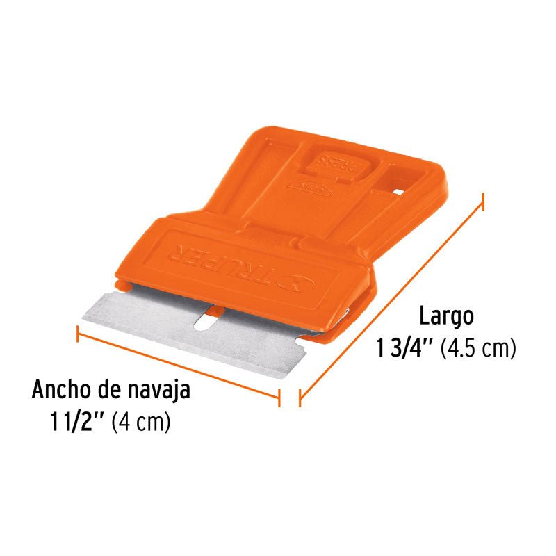 Mini raspador plástico con navaja de 1 1/2", 12352 Truper RASP 1 - Tool Ferreterías / Ferretodo - Herramientas y material de construcción.