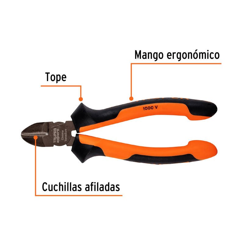 Pinza corte diagonal de 6" alta palanca, Comfort Grip, 17331 Truper Expert T202 6X - Tool Ferreterías / Ferretodo - Herramientas y material de construcción.