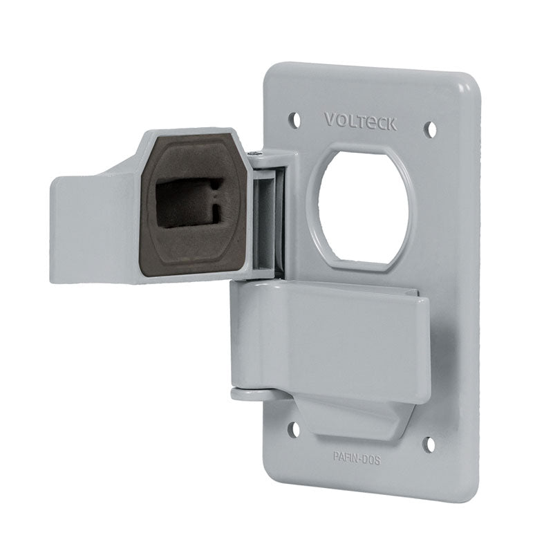 Placa tipo FS con cubierta, doble, sobreponer, 46433 Volteck PAFINDOS - Tool Ferreterías / Ferretodo - Herramientas y material de construcción.