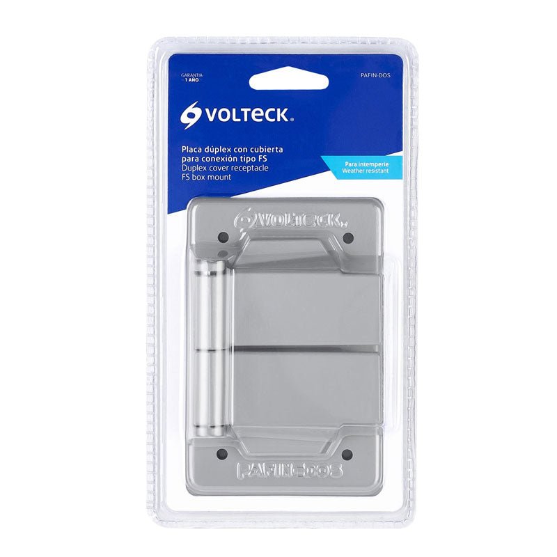 Placa tipo FS con cubierta, doble, sobreponer, 46433 Volteck PAFINDOS - Tool Ferreterías / Ferretodo - Herramientas y material de construcción.