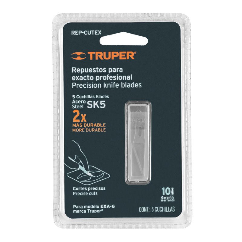 Repuesto para exacto EXA 6, blíster con 5 piezas, 16979 Truper REP CUTEX - Tool Ferreterías / Ferretodo - Herramientas y material de construcción.