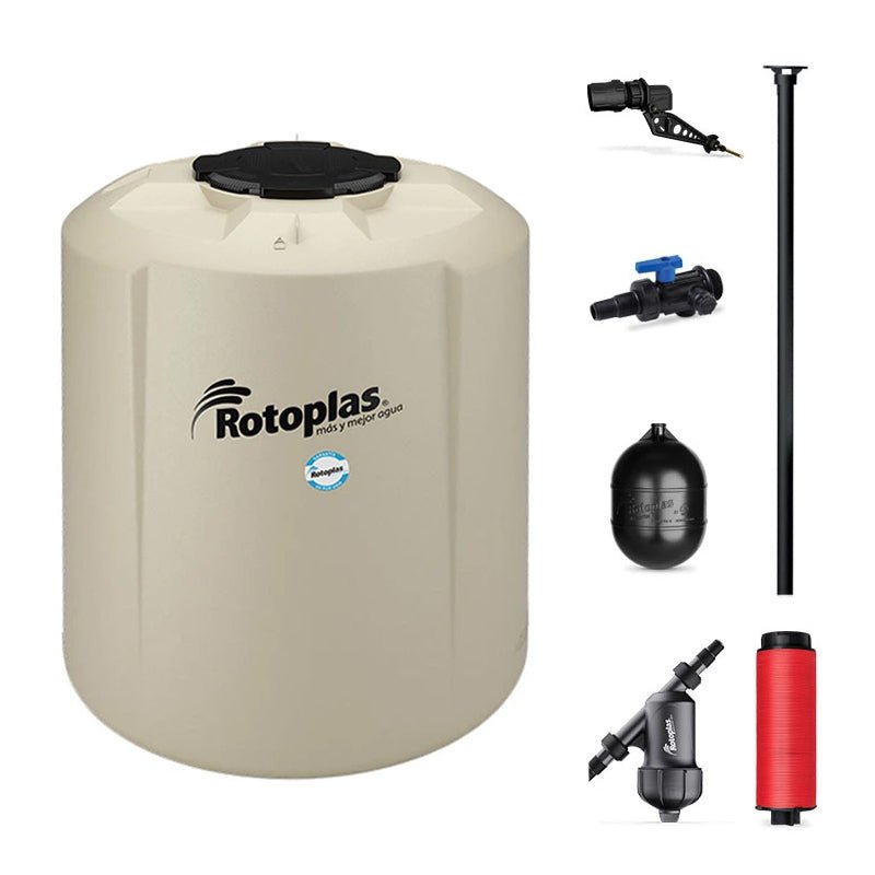 Tinaco Plus+ equipado de 2500 lts, color beige, 500475 Rotoplas - Tool Ferreterías / Ferretodo - Herramientas y material de construcción.