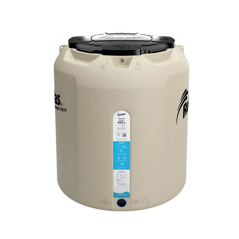 Tinaco Plus+ equipado de 450 lts, color beige, 500470 Rotoplas - Tool Ferreterías / Ferretodo - Herramientas y material de construcción.