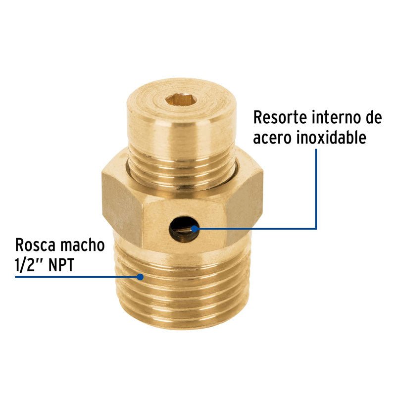 Válvula de alivio de 1/2", 40011 Foset VALI 1/2 - Tool Ferreterías / Ferretodo - Herramientas y material de construcción.