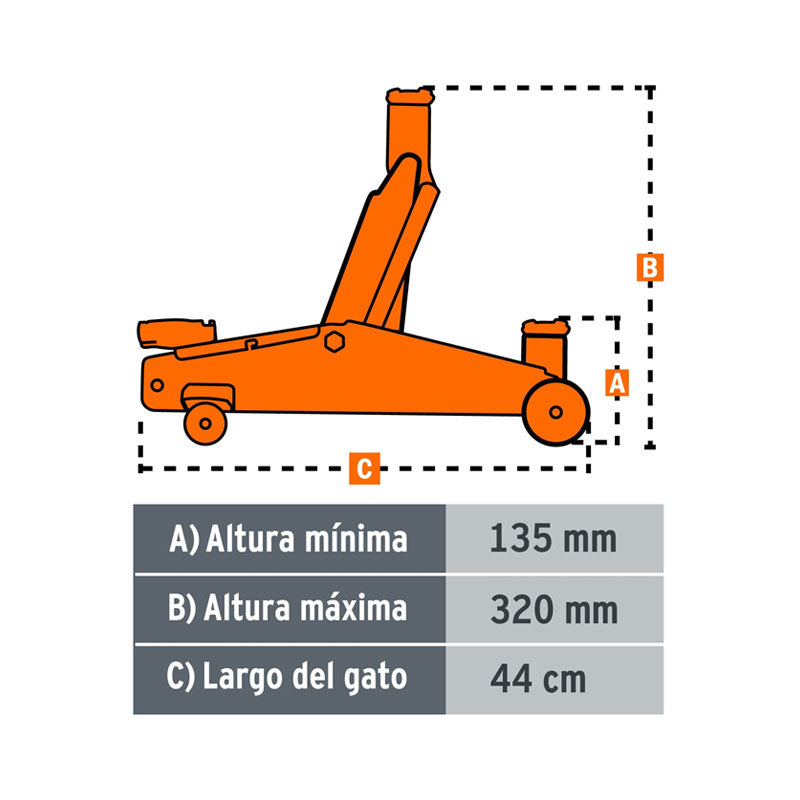 Gato De Patín 2 Ton De 30 Movimientos, Truper