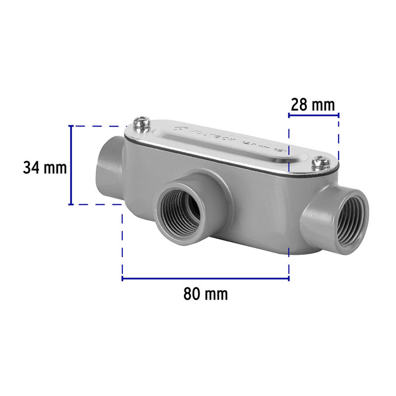 Condulet 1/2" Conexión Tipo T, Volteck