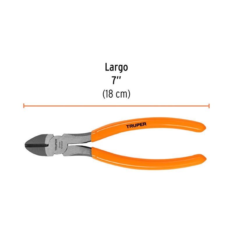 Pinza De Corte Diagonal 7" Mango De Pvc, Truper