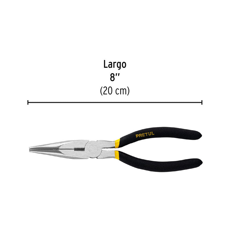 Pinza De Punta Y Corte 8" Mango De Vinil, Pretul