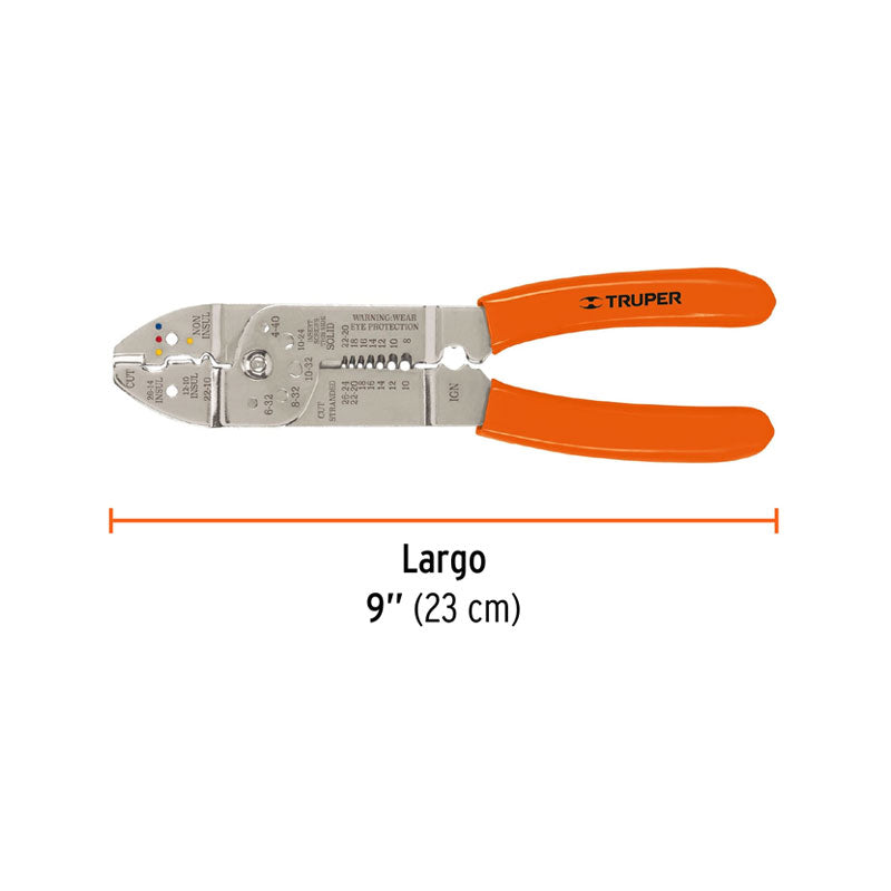 Pinza 9" Pela Cables 26 A 10 Awg, Truper