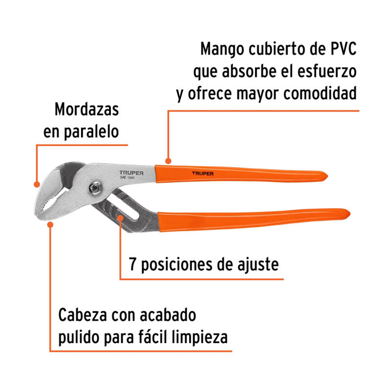 Pinza De Extensión 10" Mango De Pvc, Truper