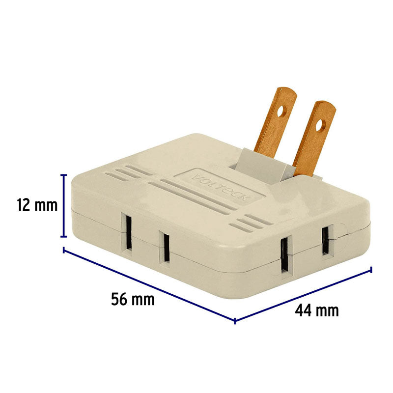 Multicontacto Triple,Tipo Bisagra,Entradas Laterales,Volteck