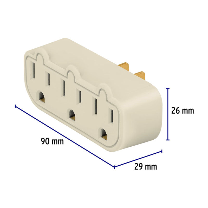 Multicontacto Triple Aterrizado, Barra, Volteck