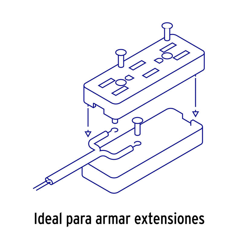 Multicontacto Triple Para Extensión, 2 Polos + Tierra, Volteck