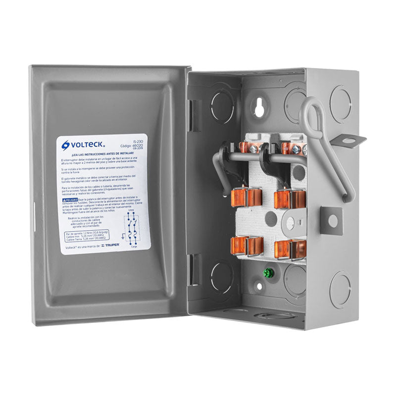 Interruptor De Seguridad 2 Polos, 30 A, Volteck