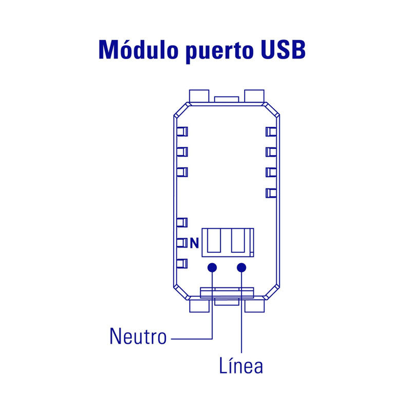 Módulo Puerto Usb, Línea Italiana, Color Marfil, Volteck