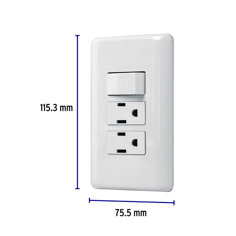 Placa Armada 2 Contactos E Interruptor Sencillo, Basic