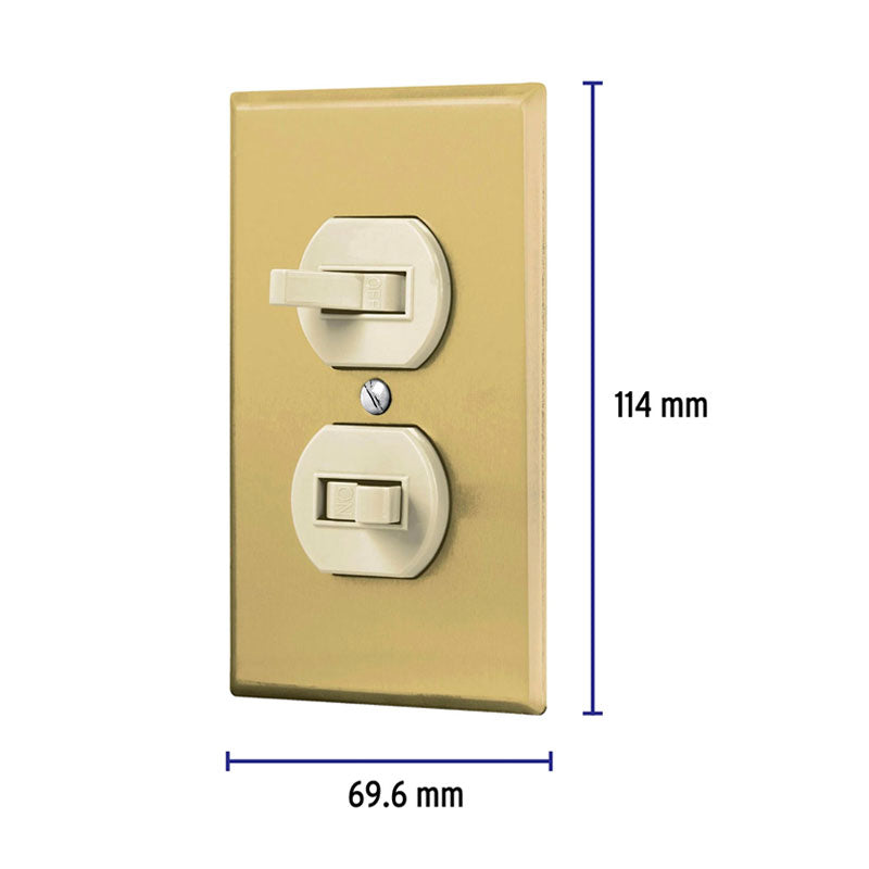 Placa Armada 2 Interruptor Sencillo, Línea Standard, Aluminio, Volteck