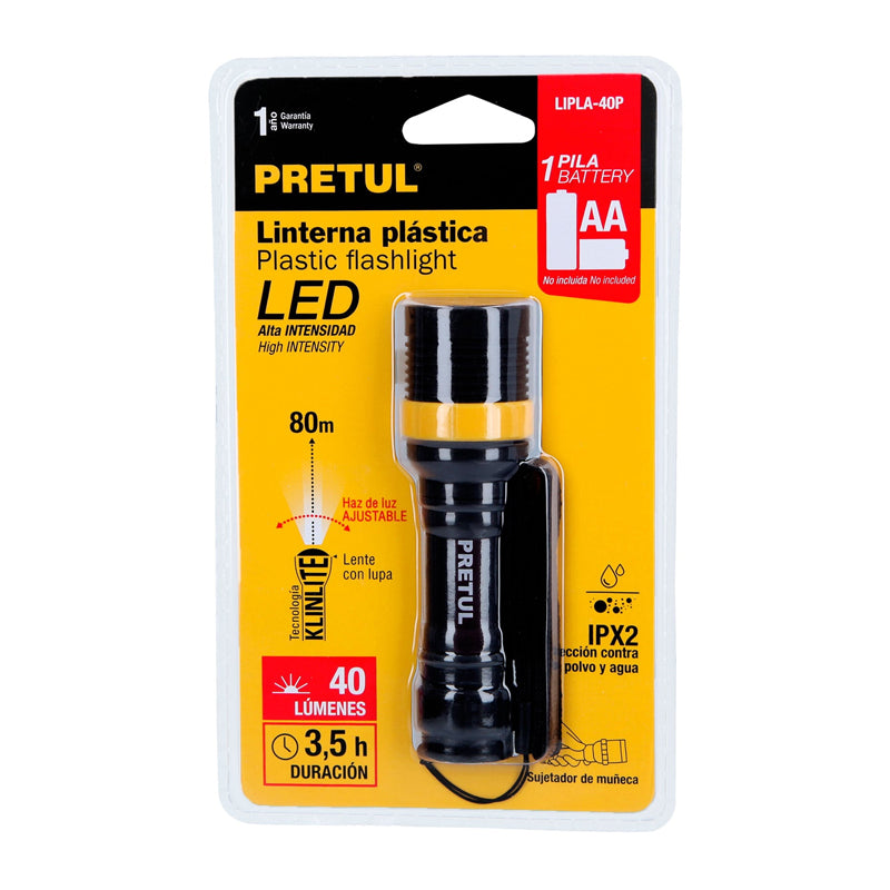 Linterna Plástica 1 Led 40 Lm De 1 Pila Aa 28019, Pretul