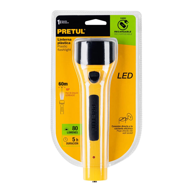 Linterna Recargable De Led, 80 Lúmenes, Pretul