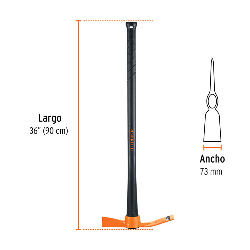 Talacho Hacha 2.5 Lb Con Mango De Fibra De Vidrio De 36", Truper