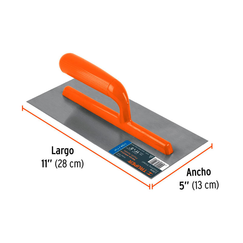 Llana Canto Recto 11", 6 Remaches, Mango De Plástico, Truper