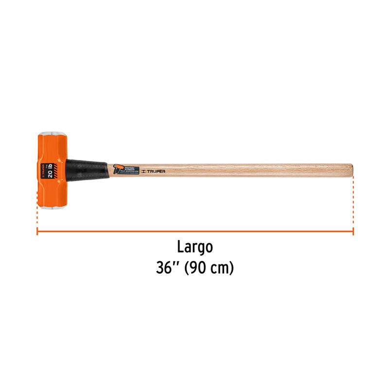 Marro Octagonal 20 Lb, Mango De Madera 36", Truper