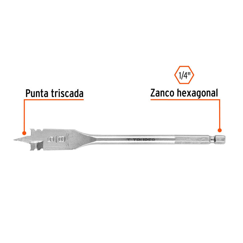 Broca Plana De Manita 5/8" Para Madera, Truper