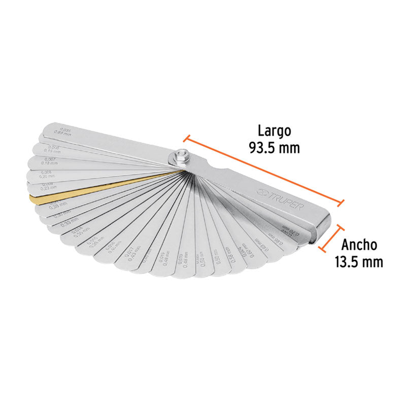 Calibrador De 32 Hojas Std / Mm, Truper