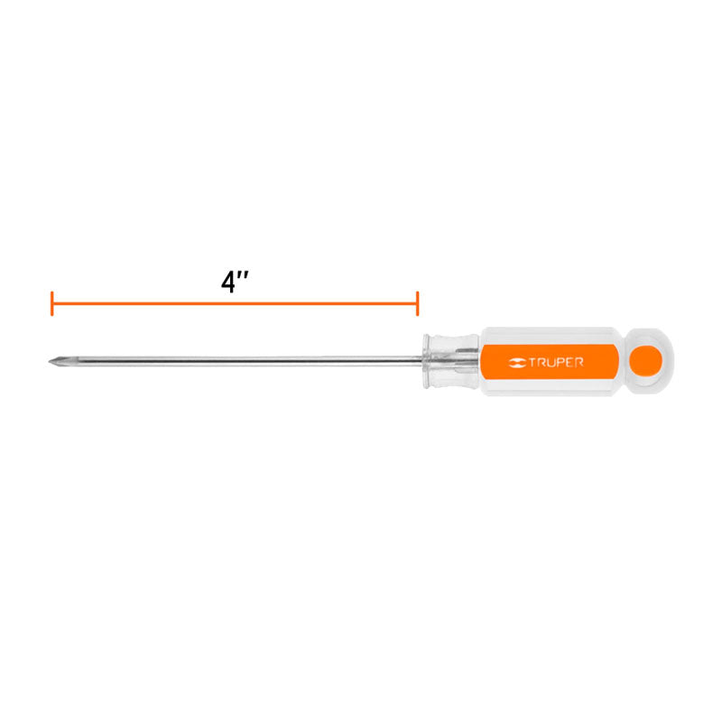 Desarmador De Cruz 1/8" X 4" Mango De Acetato, Truper