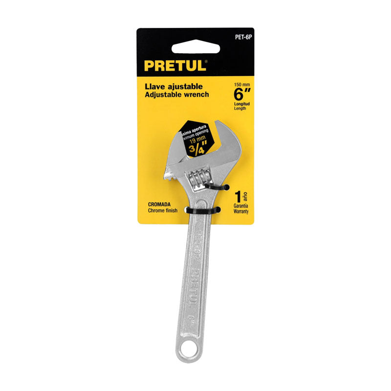 Llave Ajustable (Perico) 6" Cromada, Pretul