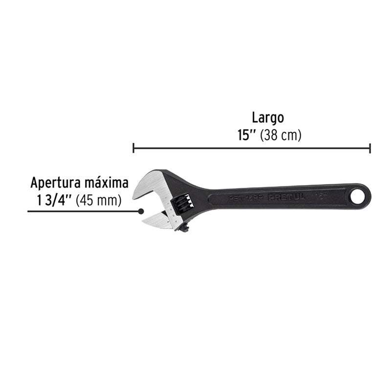 Llave Ajustable (Perico) 15" Pavonada, Pretul