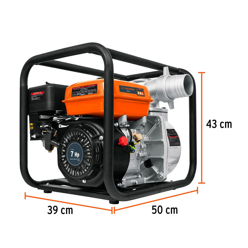 Motobomba Autocebante 3" X 3" A Gasolina 7 Hp, Truper