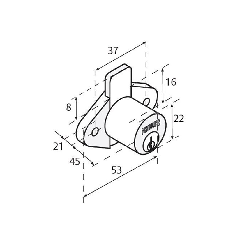 Cerradura 21 L Phillips Mx2