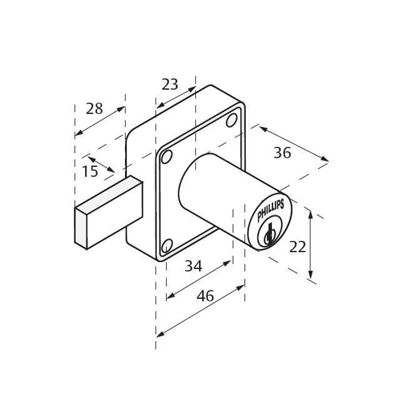 Cerradura 250 L Phillips Mx34 Caja