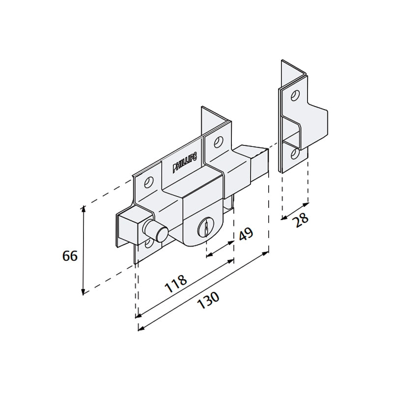 Cerradura 775 I Phillips Mx96 Caja