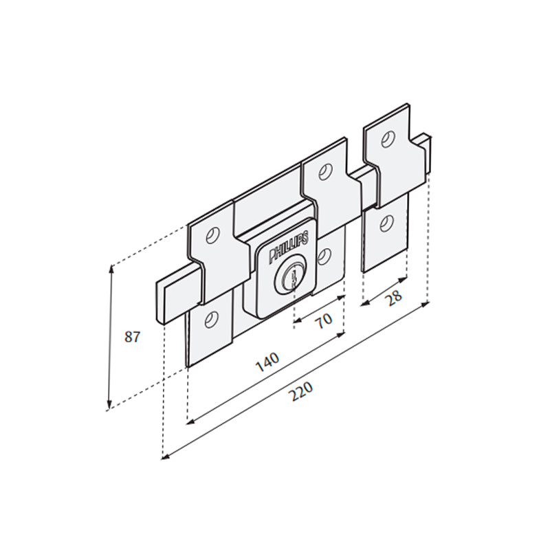 Cerradura 745 An (750 Fac) Phillips Mx414 Caja