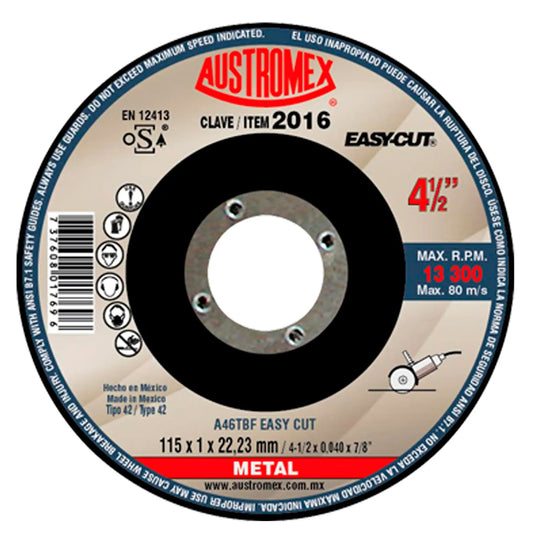 Disco Metal Con Cazuela 4.1/2" Austromex 2016