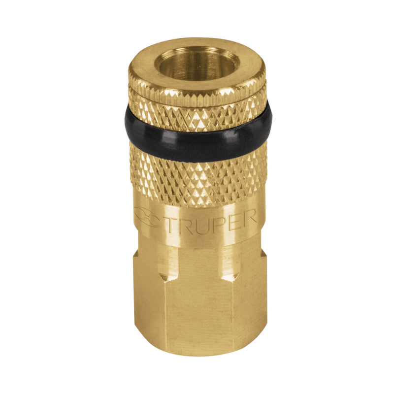 Cople De Latón, Cuerda 1/4 Npt, Hembra, Truper