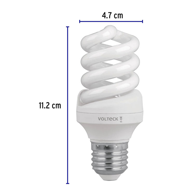 Lámpara Espiral T3 13 W Luz De Día En Blíster, Volteck